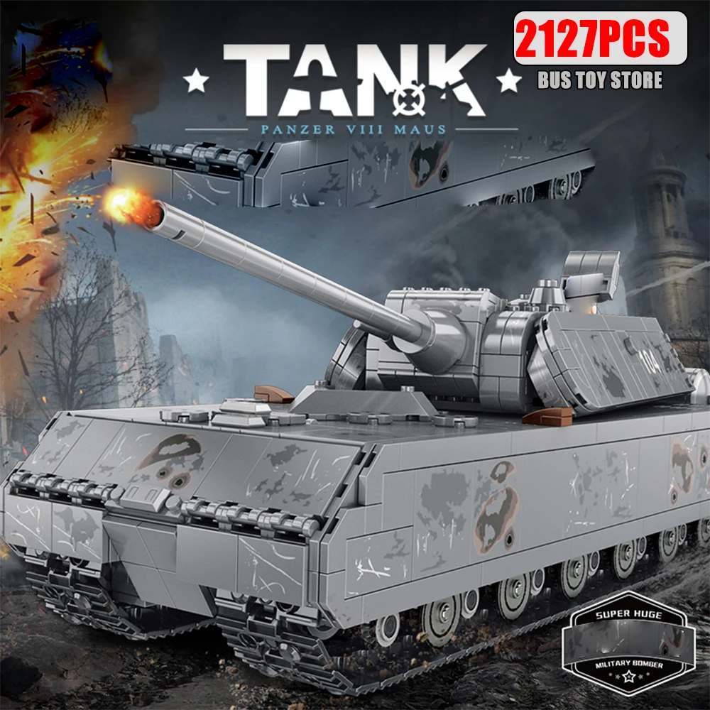 WW2 Panzerkampfwagen VIII Maus Tank Военная серия Рождественский подарок для мальчиков Немецкий танк времен Второй мировой войны Строительные блоки Развивающие игрушки
WW2 Panzerkampfwagen VIII Maus Tank Военная серия Рождественский подарок для мальчиков Немецкий танк времен Второй мировой войны Строительные блоки Развивающие игрушки