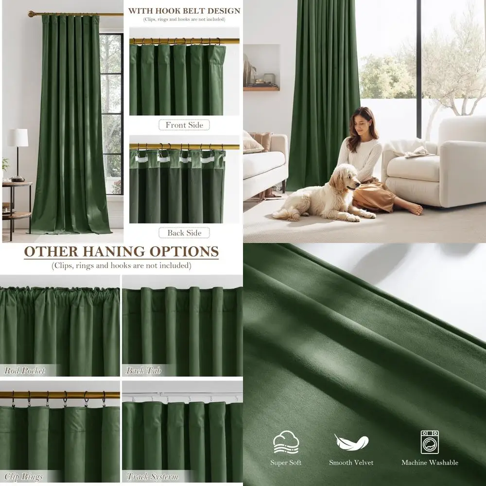 Роскошные оливково-зеленые бархатные термоизолированные шторы, шумопоглощающие конфиденциальность для детской/офиса, 52x90, комплект из 2 панелей
Роскошные оливково-зеленые бархатные термоизолированные шторы, шумопоглощающие конфиденциальность для детской/офиса, 52x90, комплект из 2 панелей