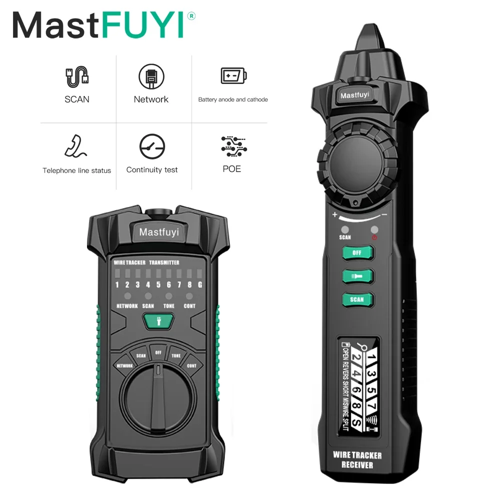 MASTFUYI Multi-Function Wire Tracker, Cable Finder, Cable Tester, LCD Digital Network Line Finder, POE Wire Checker, Wire Test
MASTFUYI Multi-Function Wire Tracker, Cable Finder, Cable Tester, LCD Digital Network Line Finder, POE Wire Checker, Wire Test