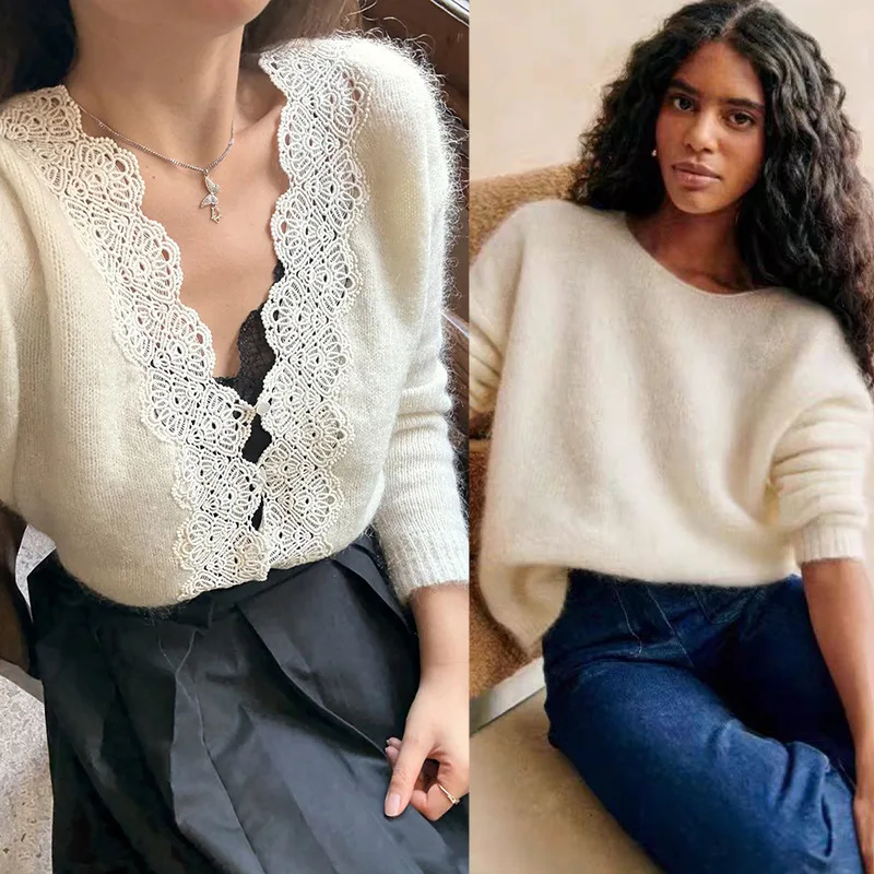 【Подарок бесплатно】2026 Ранняя весна Мягкий пушистый вязаный кардиган Двусторонний свитер с кружевной отделкой и v-образным вырезом
【Подарок бесплатно】2026 Ранняя весна Мягкий пушистый вязаный кардиган Двусторонний свитер с кружевной отделкой и v-образным вырезом