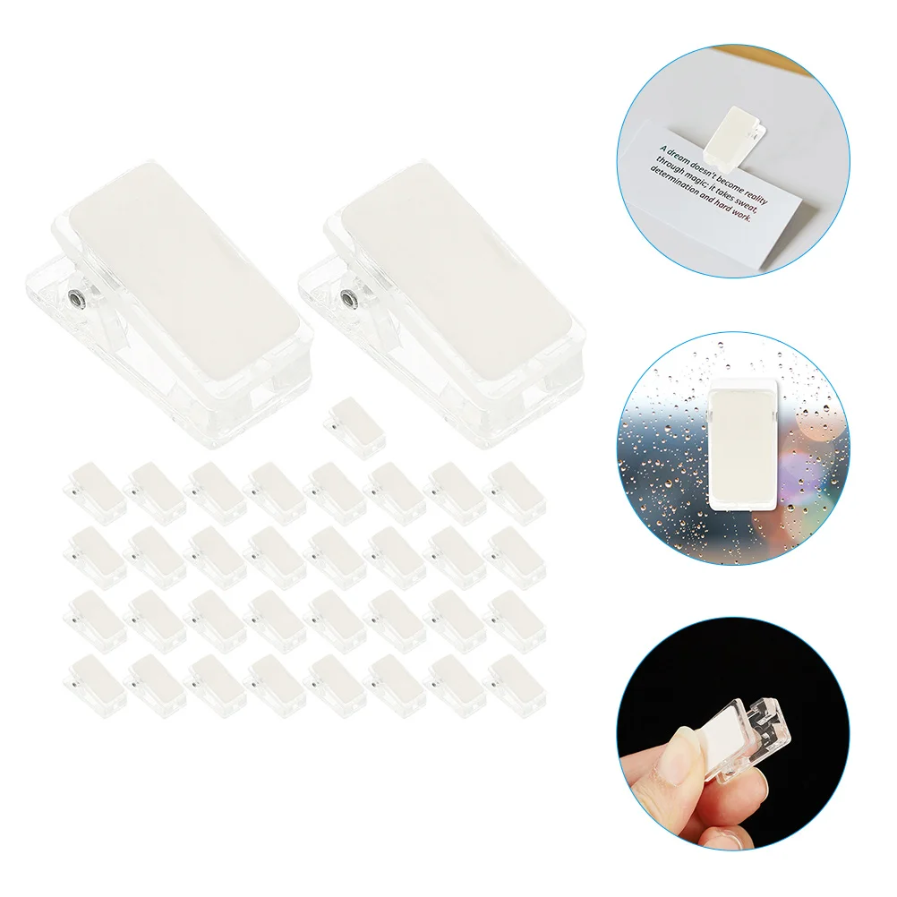35 Pcs Self-Adhesive Clip Photo Clips Plastic Iron Wall Transparent Spring Badge Holders Id Office Small
35 Pcs Self-Adhesive Clip Photo Clips Plastic Iron Wall Transparent Spring Badge Holders Id Office Small