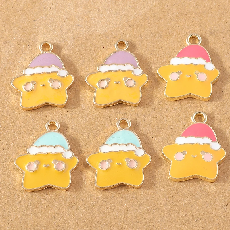 10pcs Enamel Cartoon Star Face Charms Pendants for Jewelry Making Earrings Necklace Bracelet DIY Accessories Supplies
10pcs Enamel Cartoon Star Face Charms Pendants for Jewelry Making Earrings Necklace Bracelet DIY Accessories Supplies