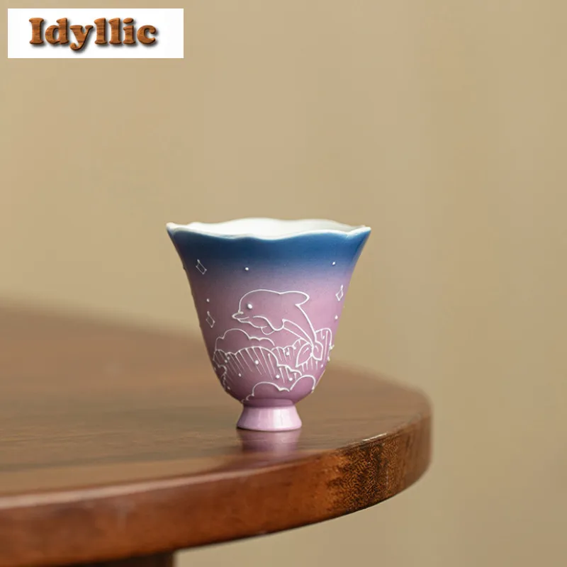 2pc/lot Hand Drawn Gradient Purple Dolphin Teacup Traditional Tea Bowl Mug Tea-tasting Smelling Cup Jianzhan Master Cups 60ml
2pc/lot Hand Drawn Gradient Purple Dolphin Teacup Traditional Tea Bowl Mug Tea-tasting Smelling Cup Jianzhan Master Cups 60ml