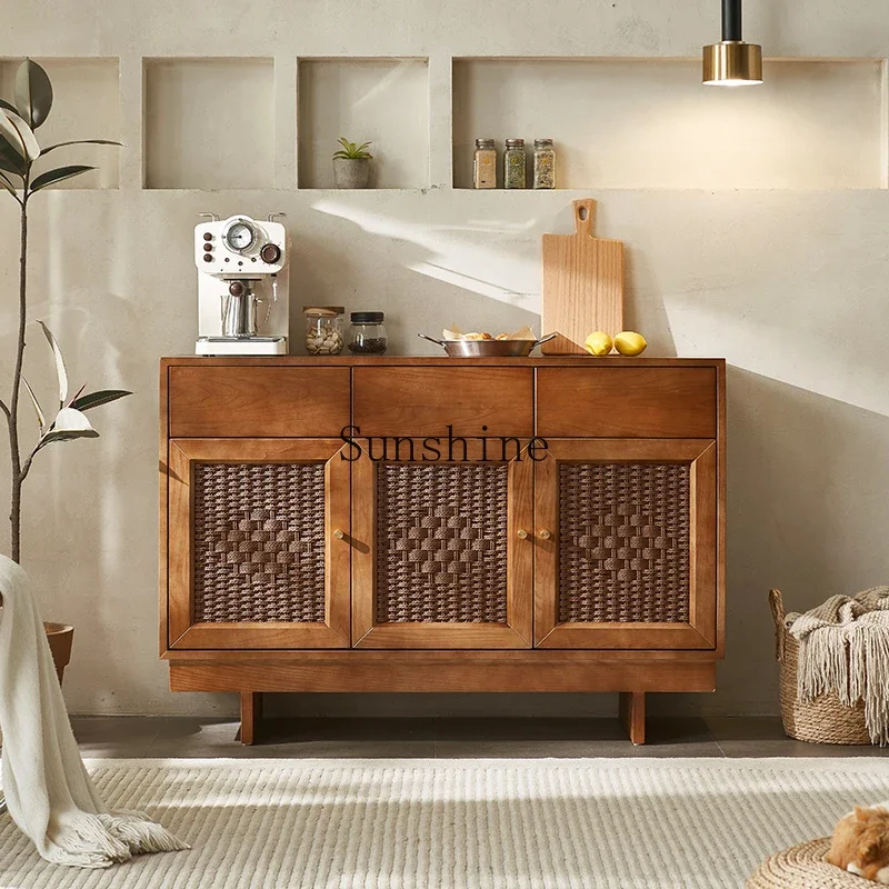 Wabi-sabi Japanese rattan solid wood dining side storage side living room entrance bucket shoe cabinet FT
Wabi-sabi Japanese rattan solid wood dining side storage side living room entrance bucket shoe cabinet FT