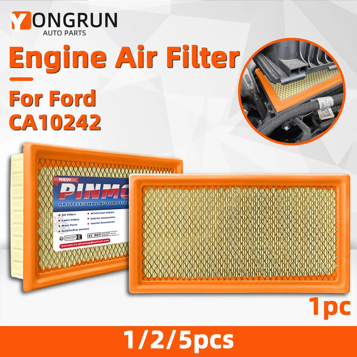 YONGRUN 1/2/5PCS Car Engine Air Filter Suitable For Ford/Lincoln/Mazda FA-1884 FA-1884 CA10242 5176WS 1AMFA00039 7T4Z9601A
YONGRUN 1/2/5PCS Car Engine Air Filter Suitable For Ford/Lincoln/Mazda FA-1884 FA-1884 CA10242 5176WS 1AMFA00039 7T4Z9601A