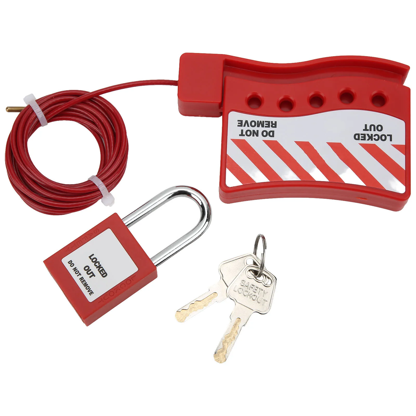 Cable Lock Adjustable Metal Security Cable Lockout with 38mm Padlock for Gate Valve Electrical Cabinet Security Cable Lockout
Cable Lock Adjustable Metal Security Cable Lockout with 38mm Padlock for Gate Valve Electrical Cabinet Security Cable Lockout