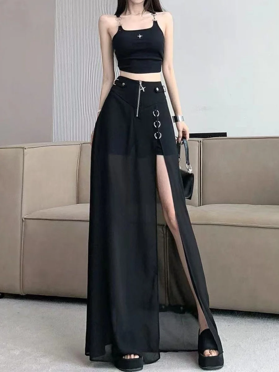 Bla Sexy Me Long Skirt with Metal orts High Waist Slimming Split Design Faionable Transparent Sle Women's Commute D...
Bla Sexy Me Long Skirt with Metal orts High Waist Slimming Split Design Faionable Transparent Sle Women's Commute D...