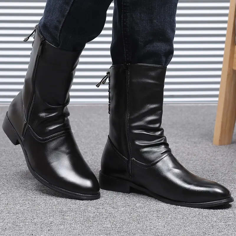 British style men's casual party banquet high motorcycle boots black stylish soft leather shoes cowboy autumn winter knight bota
British style men's casual party banquet high motorcycle boots black stylish soft leather shoes cowboy autumn winter knight bota