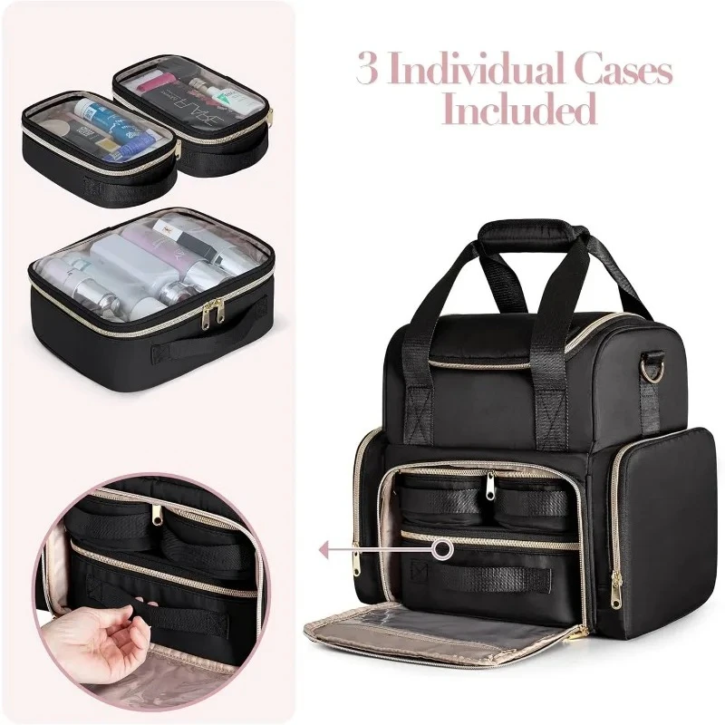 Brushes Storage Section Bag with 3 Removable Case, Double Layer Travel Organizer with Inner Dividers and Makeup ,
Brushes Storage Section Bag with 3 Removable Case, Double Layer Travel Organizer with Inner Dividers and Makeup ,