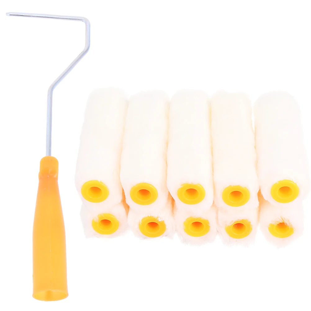 10 pcs 4 Inch Paint Brush 37Cm Handle Replacement Roller Covers Wall Paint Roller Shed Resistant Lint Free Reusable Easy Clean
10 pcs 4 Inch Paint Brush 37Cm Handle Replacement Roller Covers Wall Paint Roller Shed Resistant Lint Free Reusable Easy Clean