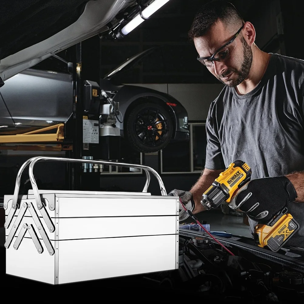 Stainless Steel Foldable Tool Box Cantilever Tool Box Organizer 3 Level & 5 Retractable Tray Hardware Storage Box for Screw Nail
Stainless Steel Foldable Tool Box Cantilever Tool Box Organizer 3 Level & 5 Retractable Tray Hardware Storage Box for Screw Nail