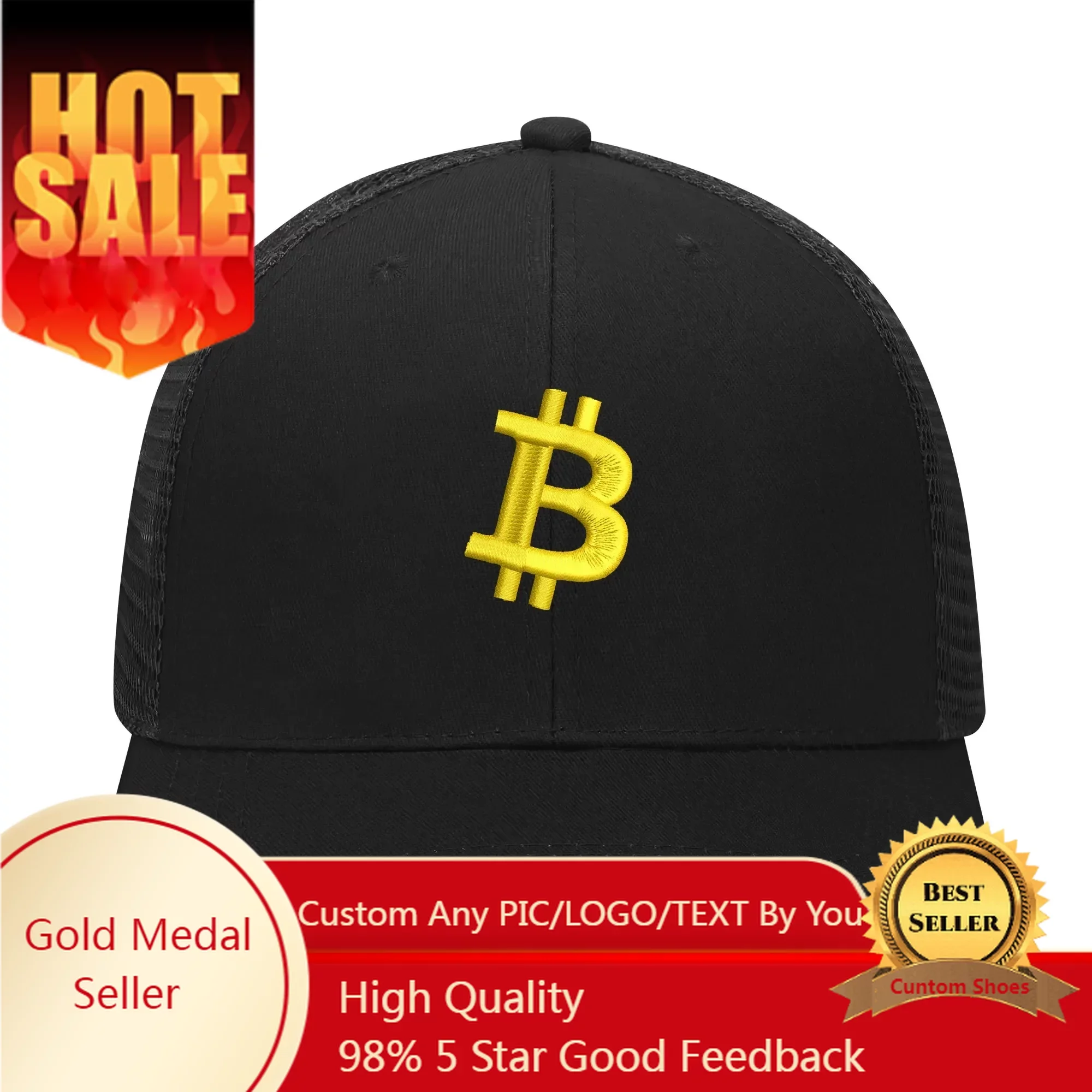 Bitcoin BTC Coin Logo Embroidery Hat Mens Womens Sports Baseball Hats Hip Hop Mesh Cap Summer Headdress Custom Made DIY Caps
Bitcoin BTC Coin Logo Embroidery Hat Mens Womens Sports Baseball Hats Hip Hop Mesh Cap Summer Headdress Custom Made DIY Caps
