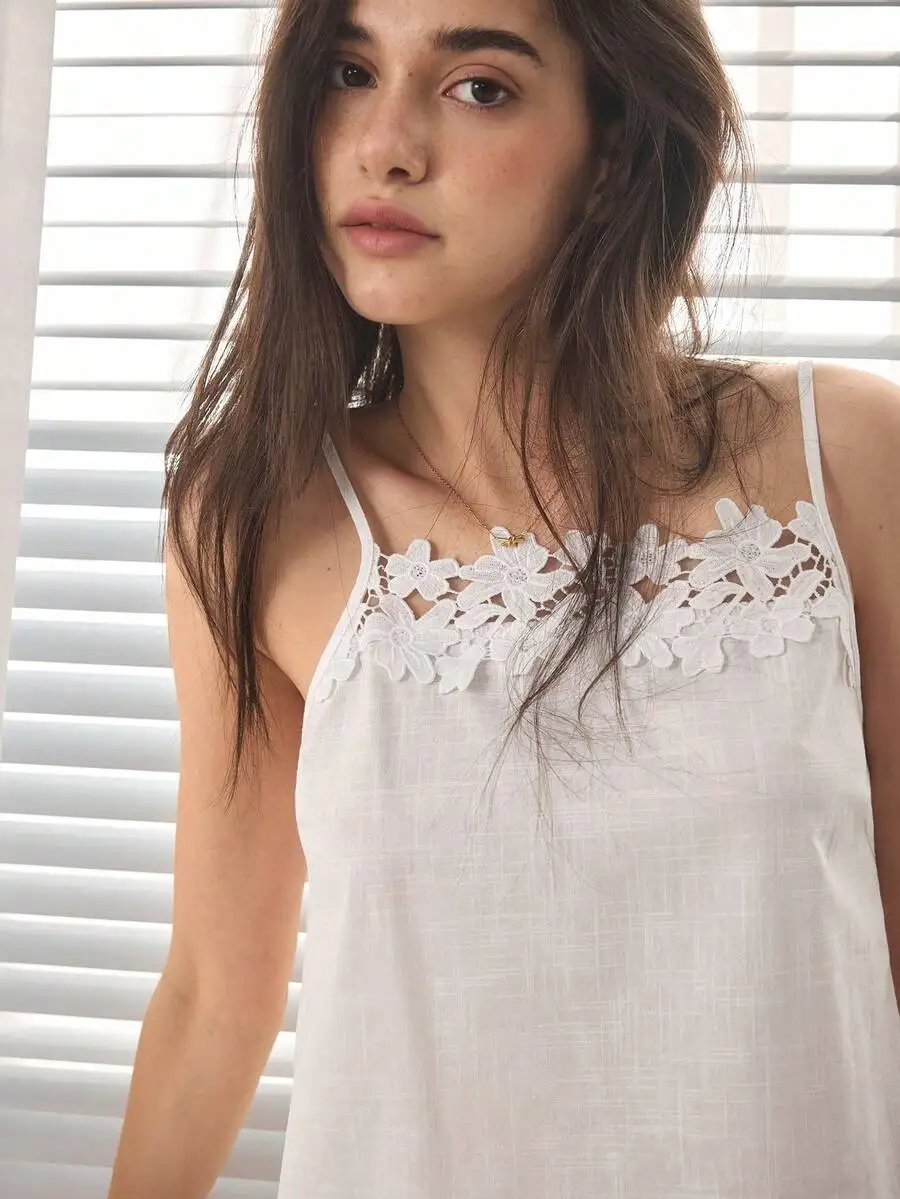 Womens Cotton Lace Trim Camisole Sleep Top Comfortable Soft Pajama
Womens Cotton Lace Trim Camisole Sleep Top Comfortable Soft Pajama