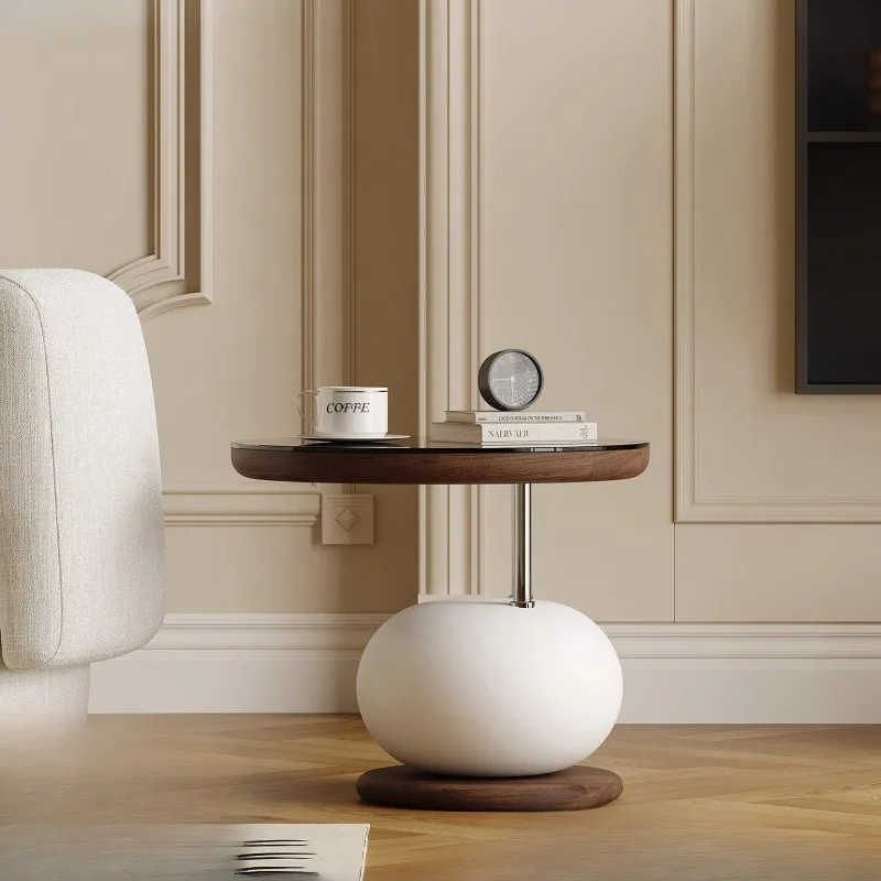 French retro glass sofa edge a few light luxury high-end designer art living room small round table
French retro glass sofa edge a few light luxury high-end designer art living room small round table