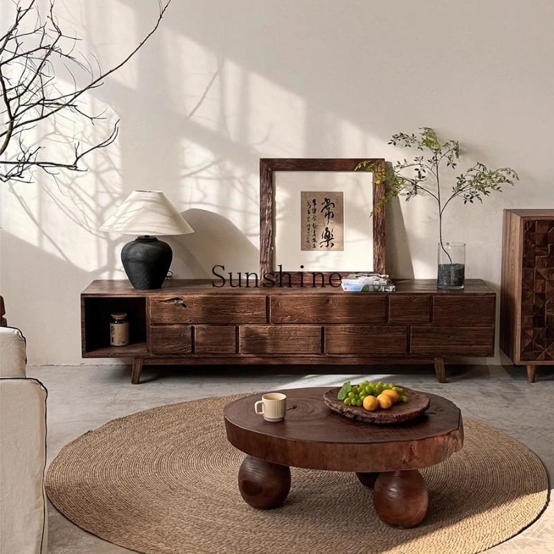 Wabi Sandy wind solid wood TV cabinet, furniture, small apartment living room long storage floor, environmentally
Wabi Sandy wind solid wood TV cabinet, furniture, small apartment living room long storage floor, environmentally