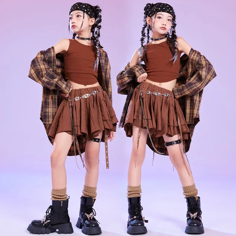 Girls Hip Hop Dance Outfit Plaid Shirt Kpop Performance Clothes Sets Kids Street Dance Suit Children Jazz Stage Costume
Girls Hip Hop Dance Outfit Plaid Shirt Kpop Performance Clothes Sets Kids Street Dance Suit Children Jazz Stage Costume