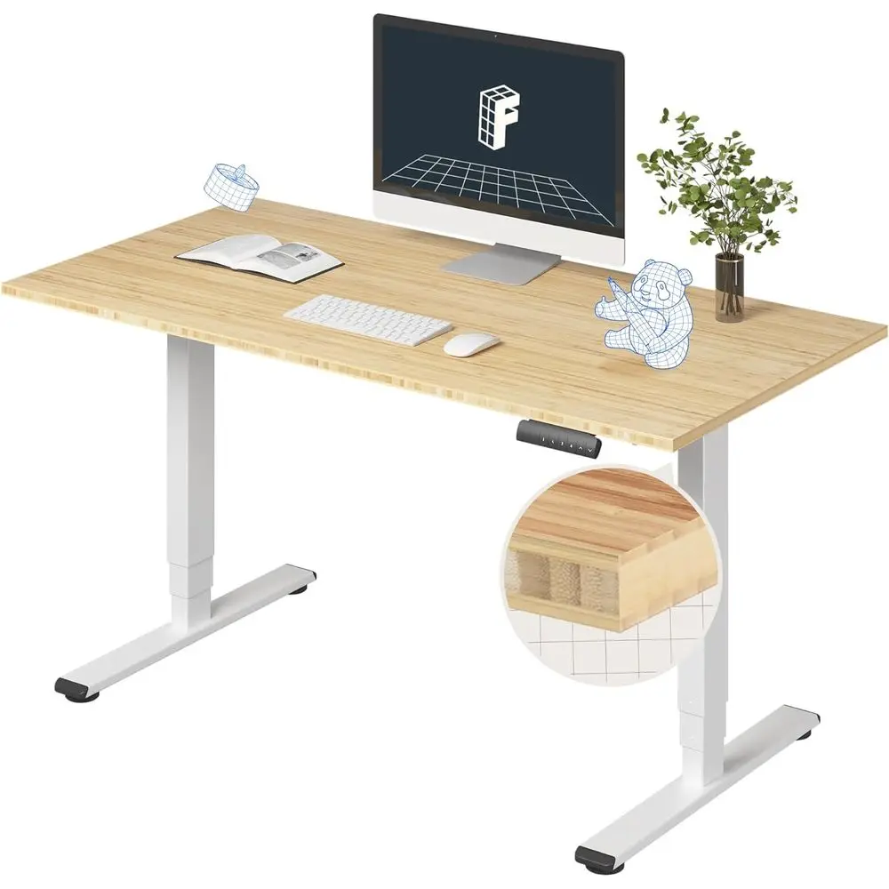3-Stage Dual Motor Bamboo Electric Desk, 55x28, 220 lbs Capacity, Height Adjustable with Memory Presets
3-Stage Dual Motor Bamboo Electric Desk, 55x28, 220 lbs Capacity, Height Adjustable with Memory Presets