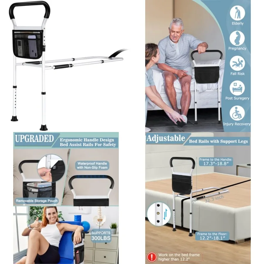 Bed Rails for Elderly Adults Safety - Adjustable Bed Assist Rail with Support Legs, Non-Slip Ergonomic Handle Bar Bed Guard Rai
Bed Rails for Elderly Adults Safety - Adjustable Bed Assist Rail with Support Legs, Non-Slip Ergonomic Handle Bar Bed Guard Rai