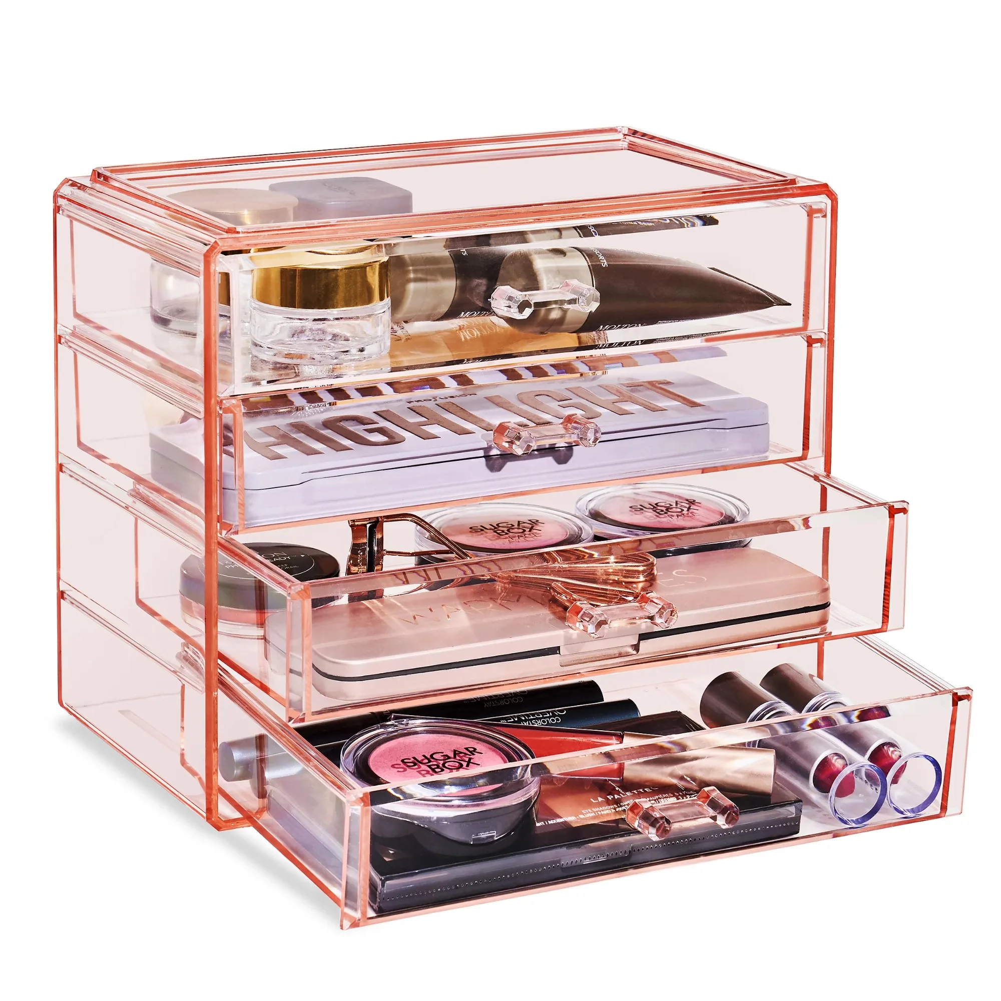Acrylic Cosmetic & Jewelry Storage & Display Rack - 4 Large Drawers, Space Saving
Acrylic Cosmetic & Jewelry Storage & Display Rack - 4 Large Drawers, Space Saving