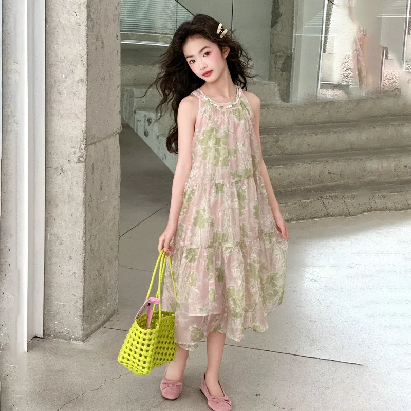 Girls Dress Summer 2026 Halter Neck Botanical Print Lightweight Breathable Loose Comfortable Sleeveless Dress Children Clothes
Girls Dress Summer 2026 Halter Neck Botanical Print Lightweight Breathable Loose Comfortable Sleeveless Dress Children Clothes