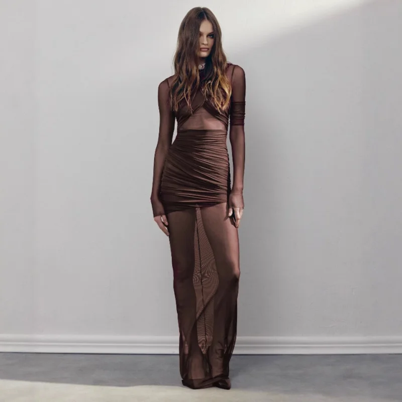 2025 New Spring Summer Dress Elegant Patchwork Long Sleeve Slim Party Dress Women's Fashion Double Layer Sheer Dress
2025 New Spring Summer Dress Elegant Patchwork Long Sleeve Slim Party Dress Women's Fashion Double Layer Sheer Dress