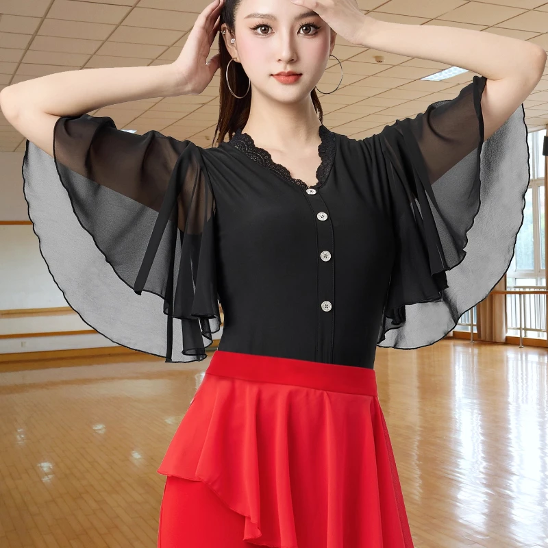 Stylish and Comfortable New Latin Modern Dance Costume for Women - Premium-Quality Ruffled Short-Sleeved Square Dance Outfit
Stylish and Comfortable New Latin Modern Dance Costume for Women - Premium-Quality Ruffled Short-Sleeved Square Dance Outfit
