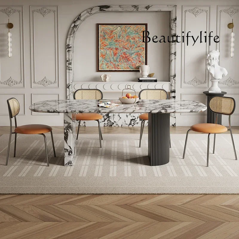 N44 Luxury French Rectangle Marble Table, Cream Aesthetic Designer Villa Furniture, Trendy Natural Stone Dining Table
N44 Luxury French Rectangle Marble Table, Cream Aesthetic Designer Villa Furniture, Trendy Natural Stone Dining Table