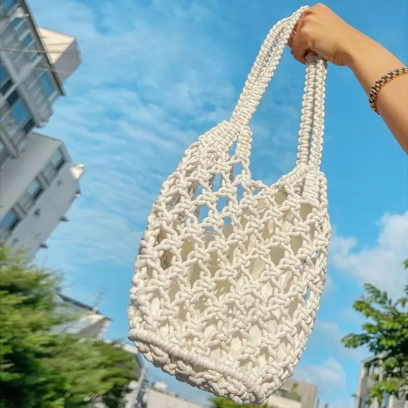 Beach Bag For Women Mesh Rope Knitted Bucket Shoulder Bags Reticulate Hollow Travel Shopper Totes Ladies Fashion Handbag
Beach Bag For Women Mesh Rope Knitted Bucket Shoulder Bags Reticulate Hollow Travel Shopper Totes Ladies Fashion Handbag