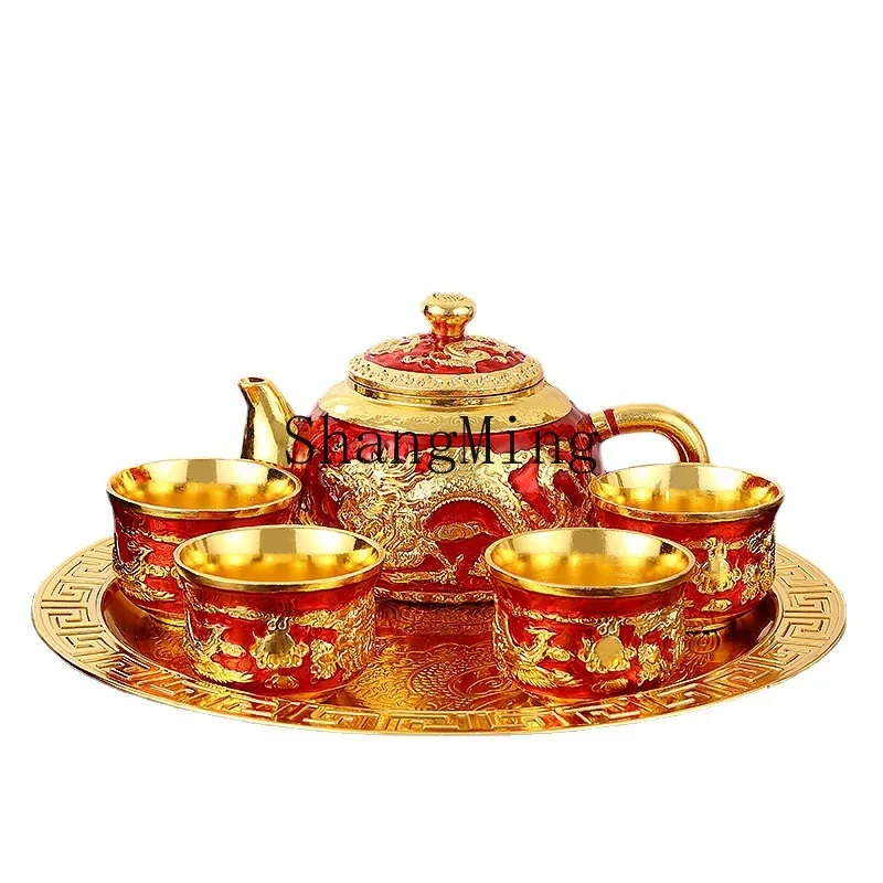 PYH Chinese tea set home retro creative light luxury teapot teacup tray living room office gift ornament
PYH Chinese tea set home retro creative light luxury teapot teacup tray living room office gift ornament