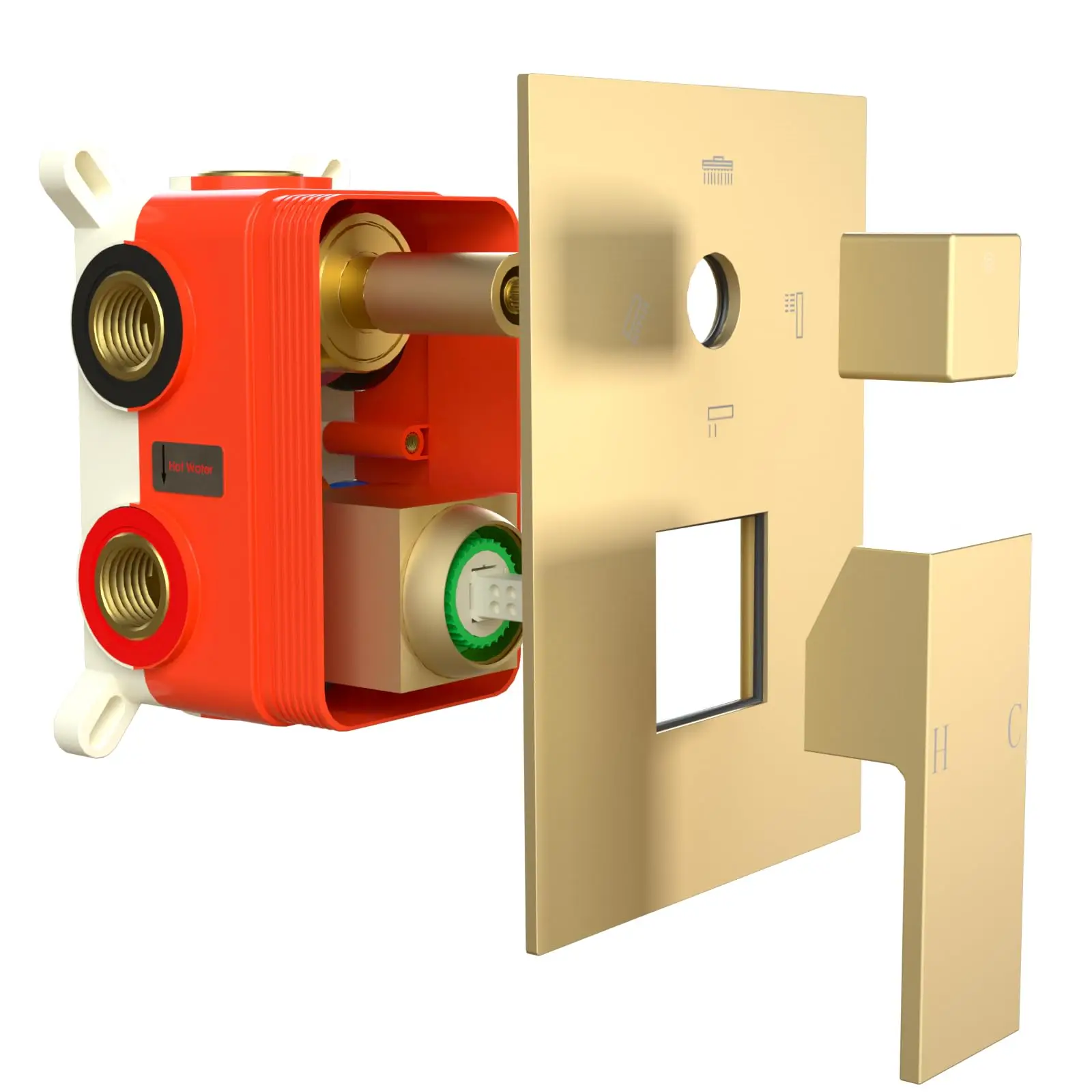 Shower Mixer Valve Kit, 4 Way Outlet Bathtub Water Control Valve Wall Mount Shower Faucet Rough-In Valve Bathroom Trim Kit
Shower Mixer Valve Kit, 4 Way Outlet Bathtub Water Control Valve Wall Mount Shower Faucet Rough-In Valve Bathroom Trim Kit