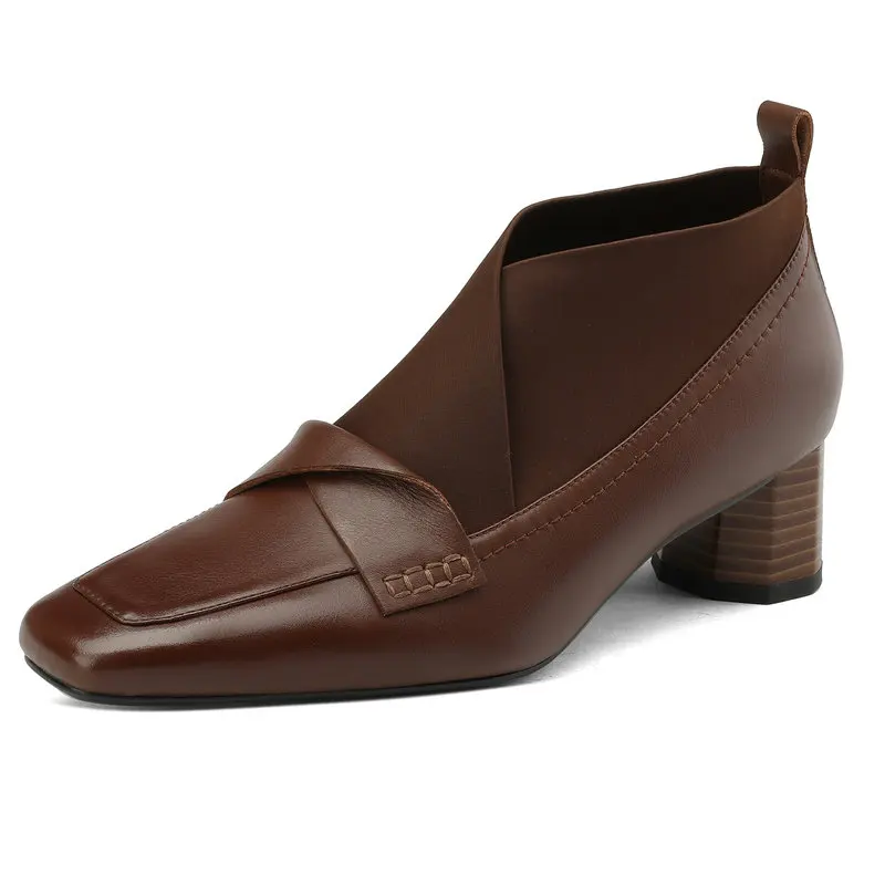 Women High Heels Pumps Genuine Leather Elastic Band Square Toe Female Spring Autumn Casual Shoes Big Size 41 42
Women High Heels Pumps Genuine Leather Elastic Band Square Toe Female Spring Autumn Casual Shoes Big Size 41 42