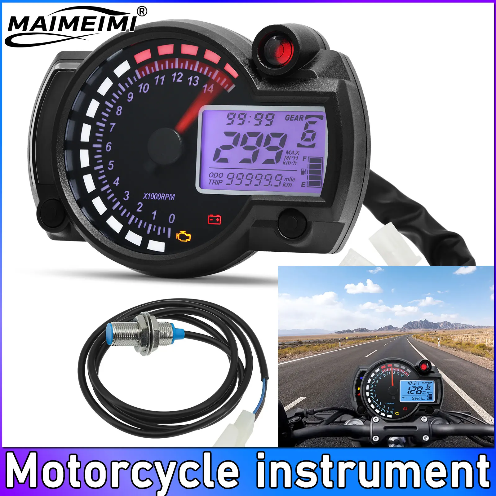 Motorcycle Speedometer LCD Digital Motorcycle Tachometer Odometer ODO Speedometer with 7colors Backlight Dashboard RPM Meter
Motorcycle Speedometer LCD Digital Motorcycle Tachometer Odometer ODO Speedometer with 7colors Backlight Dashboard RPM Meter