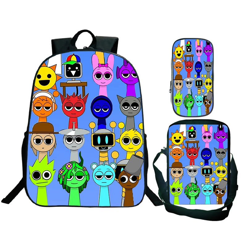 2025 New Game Sprunki Backpack 3pcs Set School Bgs Shoulder Bag Pencil Bag Children Cartoon Incredibox Backpack for Boys Girls
2025 New Game Sprunki Backpack 3pcs Set School Bgs Shoulder Bag Pencil Bag Children Cartoon Incredibox Backpack for Boys Girls