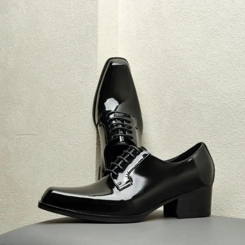 Luxury Patent Leather Dress Shoes Men High Heels 5cm Height Augment Wedding Shoes Mens Office Work Derby Shoes Bright Black Shoe
Luxury Patent Leather Dress Shoes Men High Heels 5cm Height Augment Wedding Shoes Mens Office Work Derby Shoes Bright Black Shoe