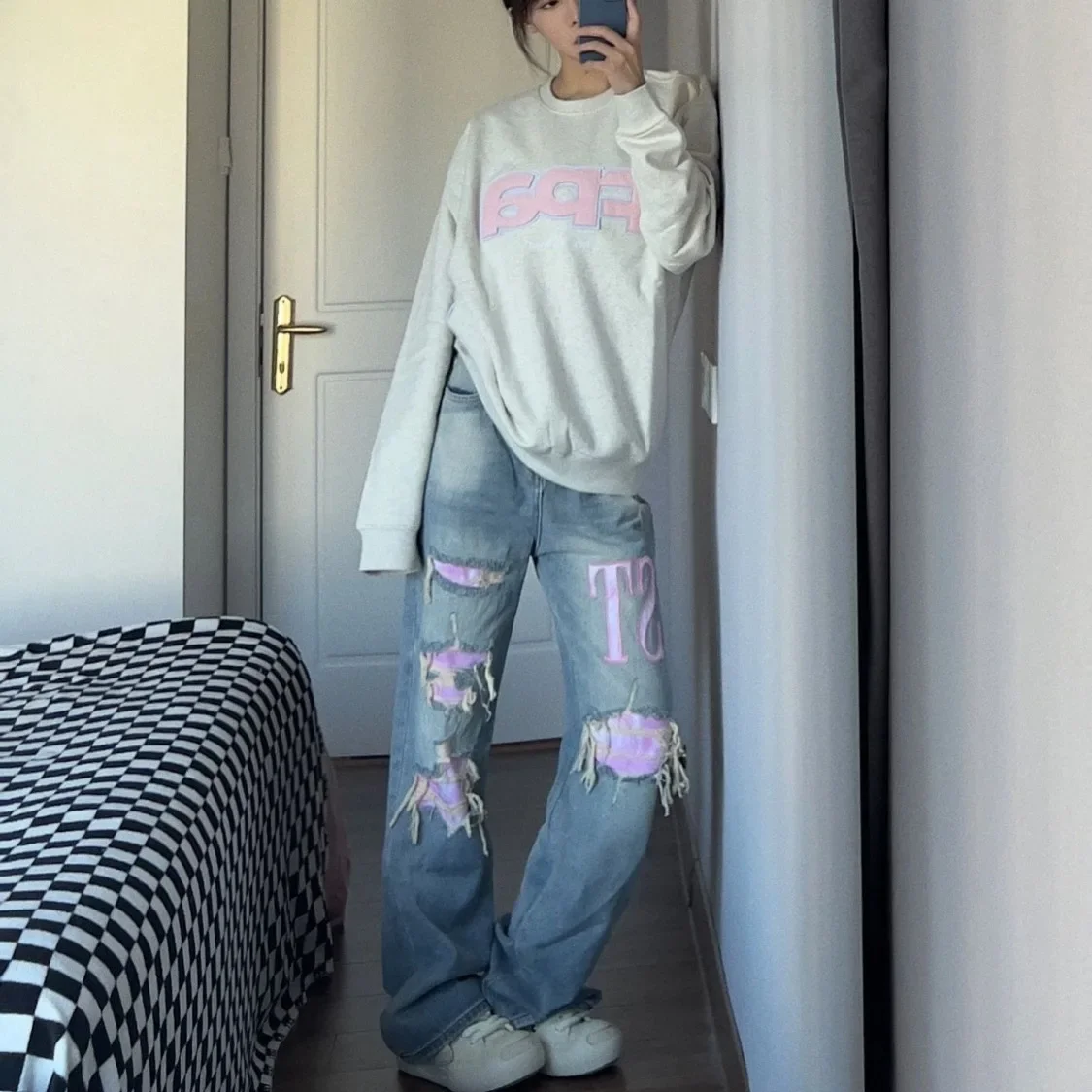 Patchwork Ripped Jeans Women Denim Pants y2k pant woman clothing autumn cargo streetwear harajuku boyfriend high waist fashion
Patchwork Ripped Jeans Women Denim Pants y2k pant woman clothing autumn cargo streetwear harajuku boyfriend high waist fashion