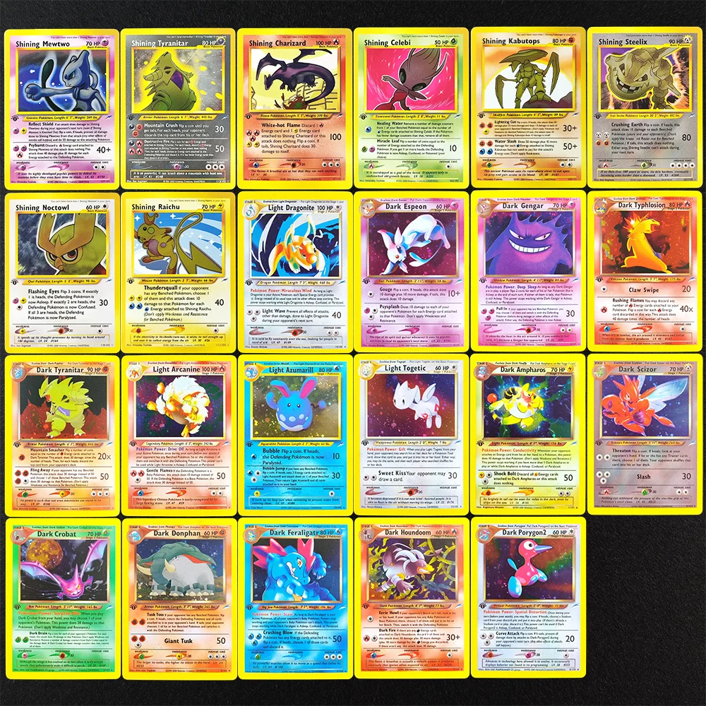 Proxy Pokemon Card Neo Destiny 1st Edition Shining Tyranitar Charizard Light Togetic Holo English PTCG Game Collection Card
Proxy Pokemon Card Neo Destiny 1st Edition Shining Tyranitar Charizard Light Togetic Holo English PTCG Game Collection Card