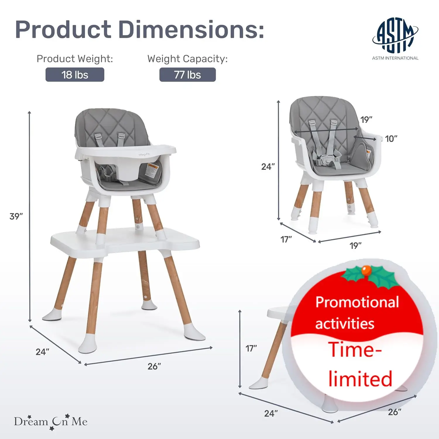 Dream On Me Luna 4-in-1 Convertible High Chair – Transforms into a Booster & Toddler Seat, Then into a Toddler Chair & Table, 5-
Dream On Me Luna 4-in-1 Convertible High Chair – Transforms into a Booster & Toddler Seat, Then into a Toddler Chair & Table, 5-