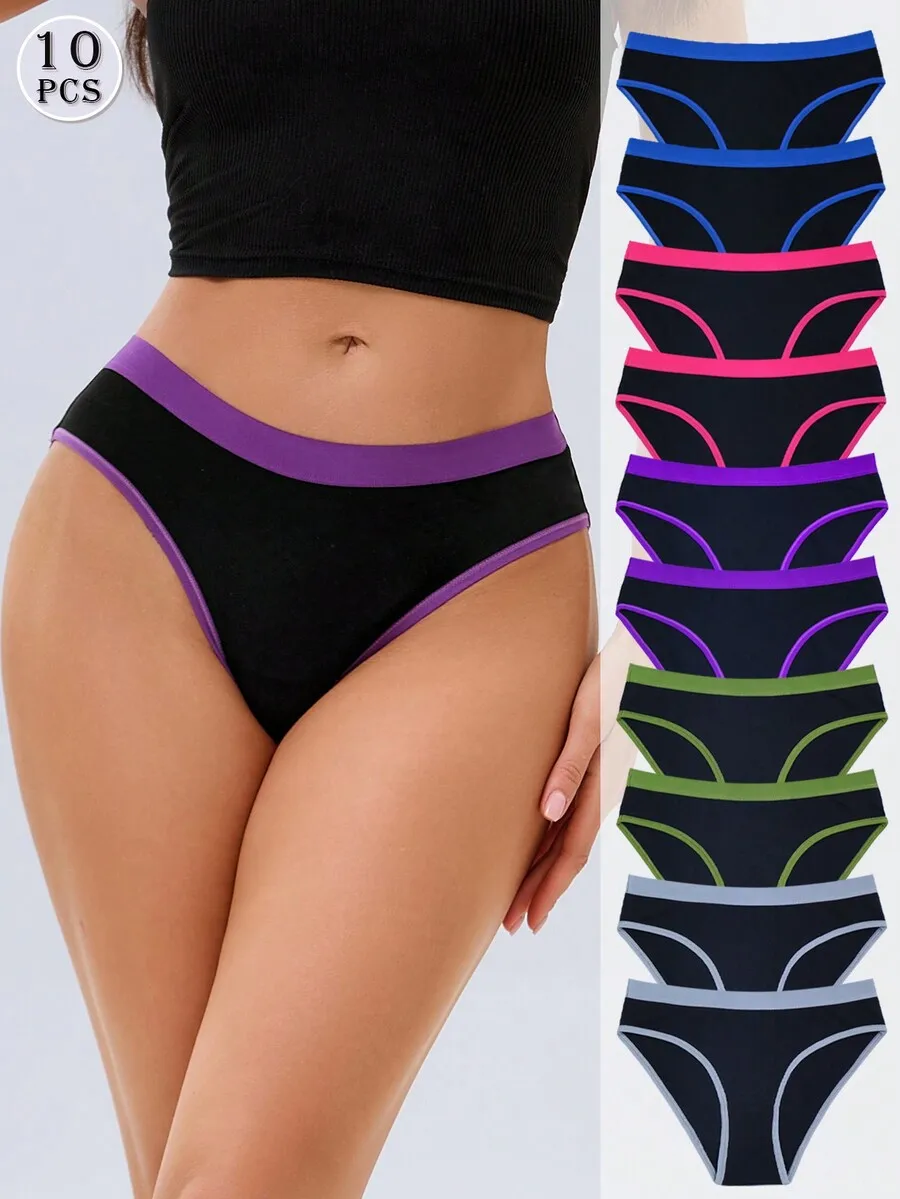 10pcs Women Cotton Briefs Soft Breathable Panties Set
10pcs Women Cotton Briefs Soft Breathable Panties Set