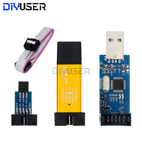 DIYUSER Aluminum Shell USBASP USBISP AVR Programmer USB ISP USB ASP ATMEGA8 ATMEGA128 Support Win7 64  (Random Color)