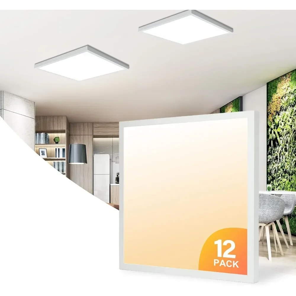 12-Pack 2x2 FT LED Flat Panel Light Surface Mount, 100-277V, Triac Dimmable 40W Square 24x24 LED Ceiling Light
12-Pack 2x2 FT LED Flat Panel Light Surface Mount, 100-277V, Triac Dimmable 40W Square 24x24 LED Ceiling Light