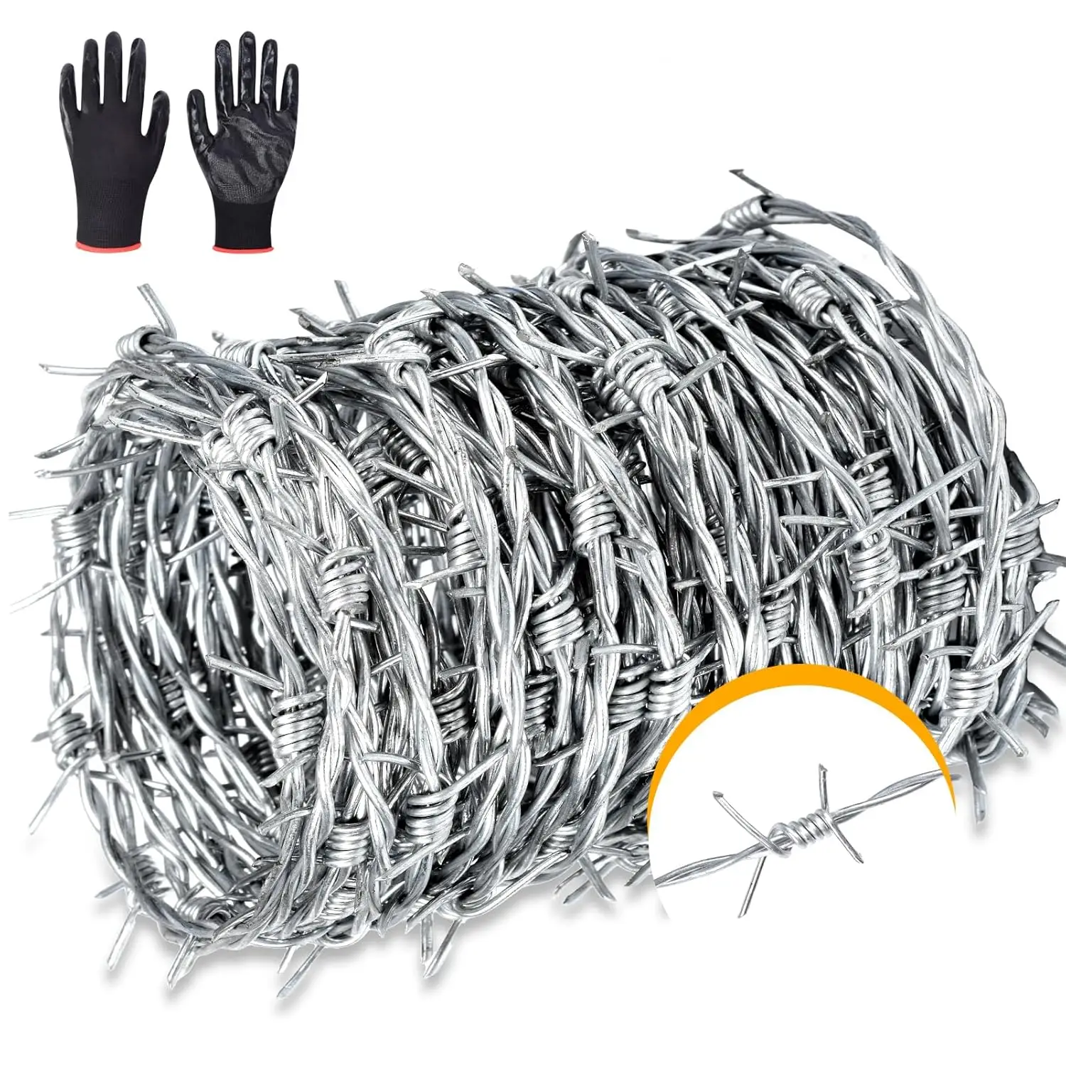 1320ft Barbed Wire, 4 Point 18 Gauge Hot-Dip Galvanized for Crafts Fences Critter Deterrent
1320ft Barbed Wire, 4 Point 18 Gauge Hot-Dip Galvanized for Crafts Fences Critter Deterrent