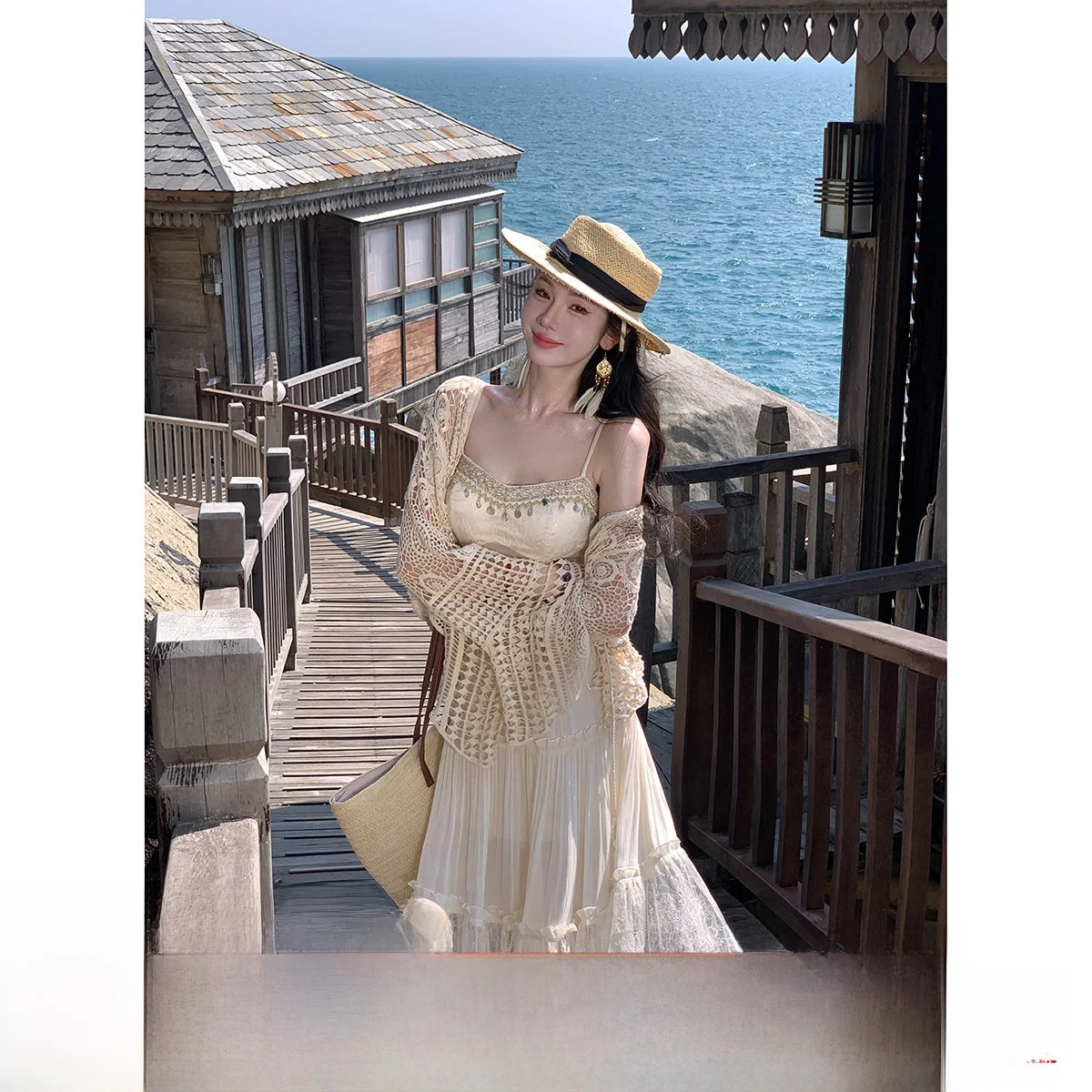 Loose Lazy Knitted Open Cardigan Hollow out Hook Flower Design Summer Outerwear Women's Straight Tube Long Sve Knitwear
Loose Lazy Knitted Open Cardigan Hollow out Hook Flower Design Summer Outerwear Women's Straight Tube Long Sve Knitwear
