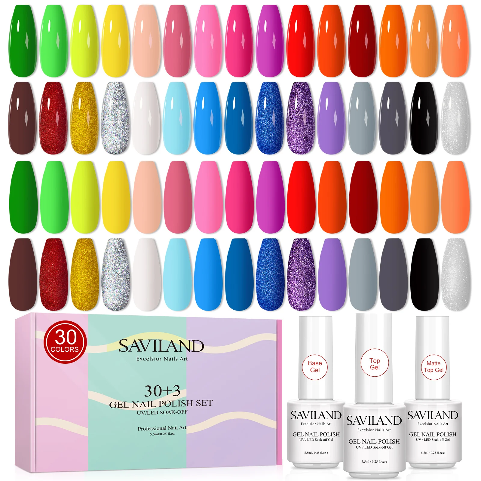 SAVILAND 33pcs Gel Nail Polish Set Red White Pink Glitter Soak Off Base Top Coat Dark Red Manicure Gift Home Salon Nail Art Kit
SAVILAND 33pcs Gel Nail Polish Set Red White Pink Glitter Soak Off Base Top Coat Dark Red Manicure Gift Home Salon Nail Art Kit