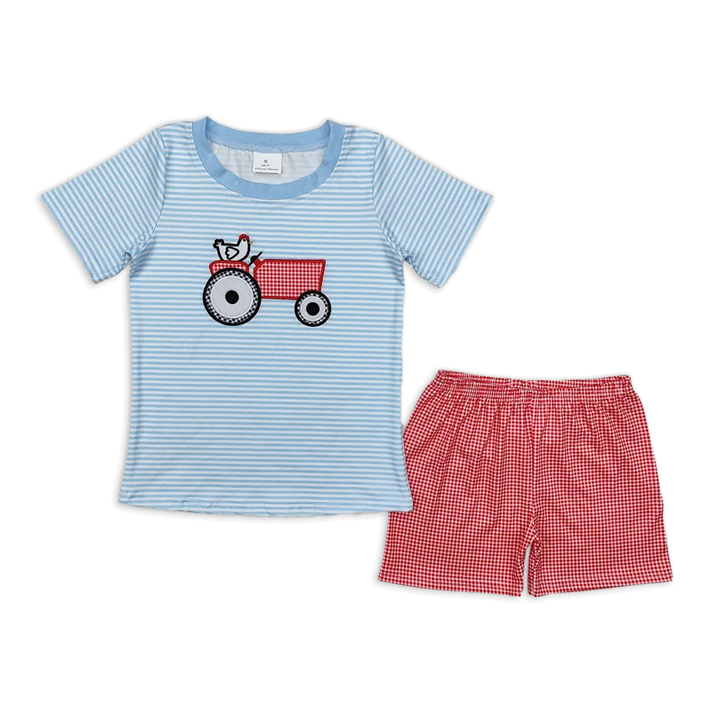 BSSO1172 Baby Boys Summer Boys Outfits Short sleeves stripe chicken tractor boys farm clothes
BSSO1172 Baby Boys Summer Boys Outfits Short sleeves stripe chicken tractor boys farm clothes