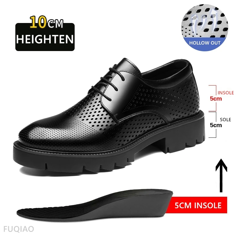 Summer Hollow Out Breathable Men Height Increasing Oxford Shoes 8/10CM Formal Business Dress Wedding Party Elevated Leather Shoe
Summer Hollow Out Breathable Men Height Increasing Oxford Shoes 8/10CM Formal Business Dress Wedding Party Elevated Leather Shoe