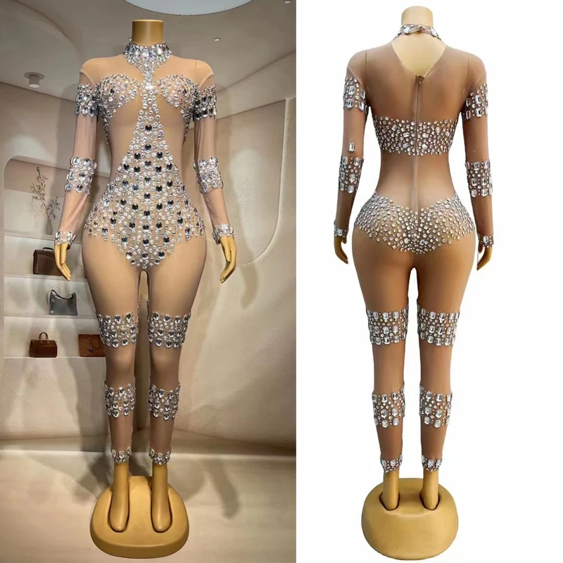 Big Rhinestones Jumpsuit Women Festival Outfit Bar Nightclub Dj Ds Party Jazz Clothing Sexy Mesh Gogo Dance Costumes XS7091
Big Rhinestones Jumpsuit Women Festival Outfit Bar Nightclub Dj Ds Party Jazz Clothing Sexy Mesh Gogo Dance Costumes XS7091