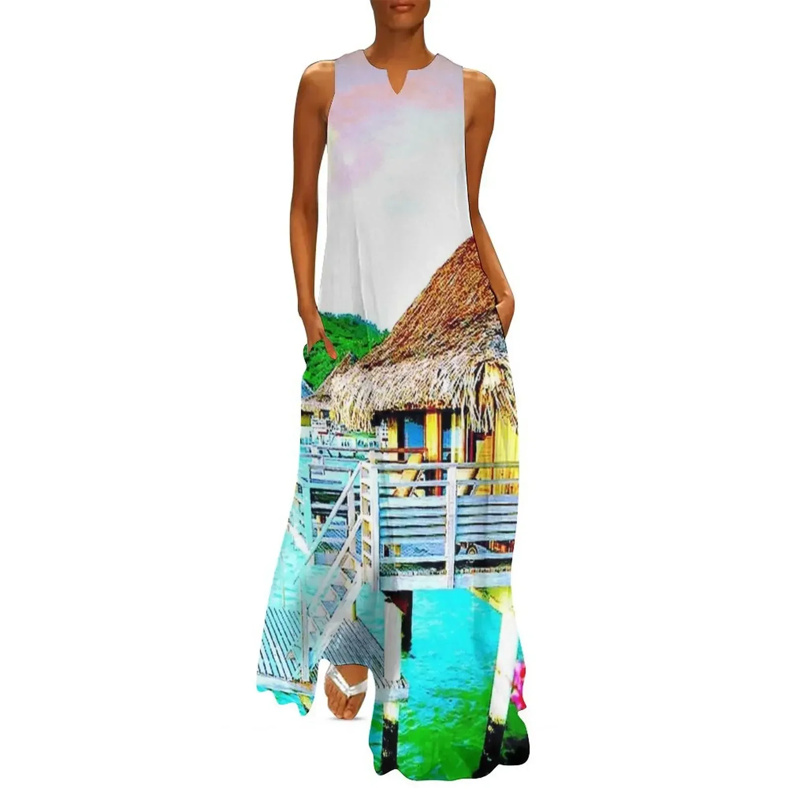 BORA BORA : Vintage Leeward Islands Travel and Tourism Print Long Dress Dress vintage Dress
BORA BORA : Vintage Leeward Islands Travel and Tourism Print Long Dress Dress vintage Dress