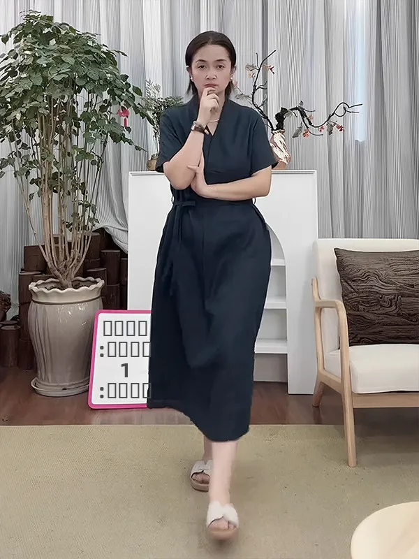 Летнее тонкое женское платье Maang Han Hanma с V-образным вырезом, приталенное, А-силуэт, удобное, дышащее, повседневное
Летнее тонкое женское платье Maang Han Hanma с V-образным вырезом, приталенное, А-силуэт, удобное, дышащее, повседневное