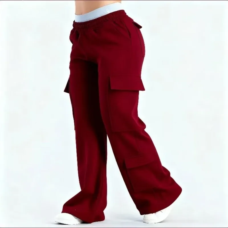 Women Contrast Waistband Multi Pocket Wide Leg Cargo Casual Pants
Women Contrast Waistband Multi Pocket Wide Leg Cargo Casual Pants