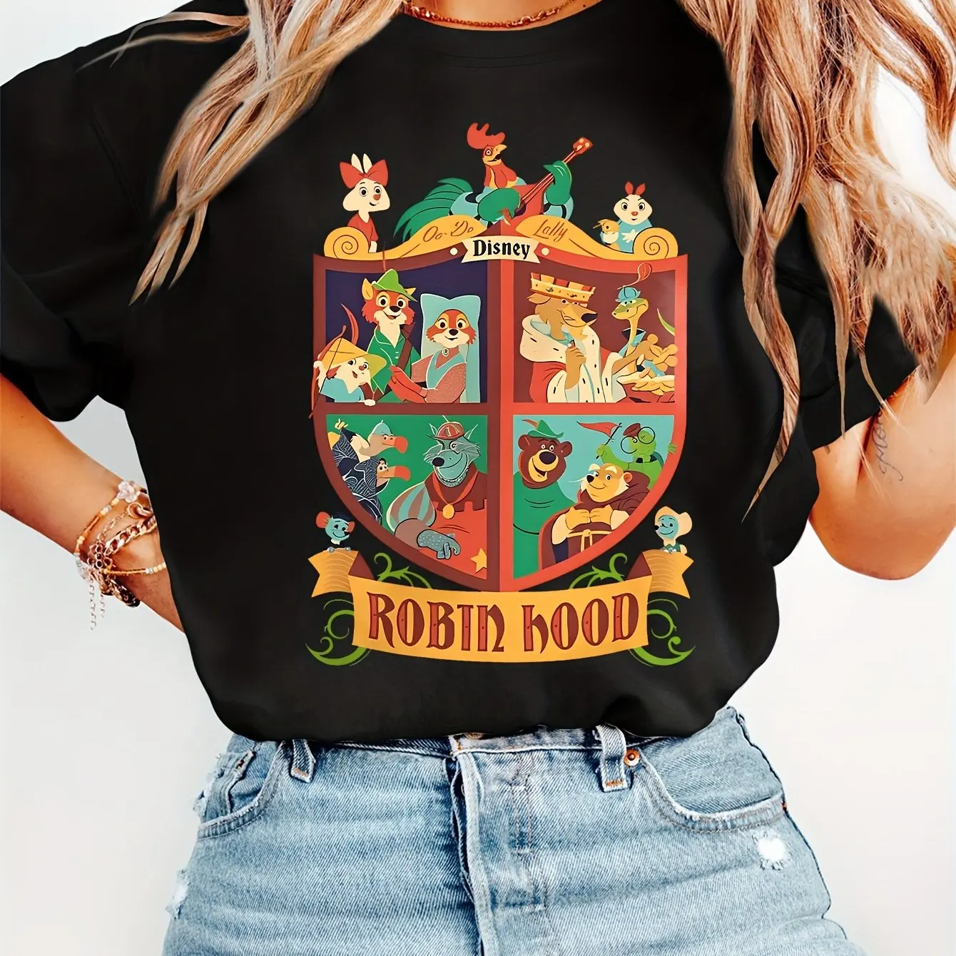 Genuine Disney Women's men Robin Hood Shield Four-Panel Print Round Neck Suitable for Spring, Summer, and Autumn - Disney
Genuine Disney Women's men Robin Hood Shield Four-Panel Print Round Neck Suitable for Spring, Summer, and Autumn - Disney